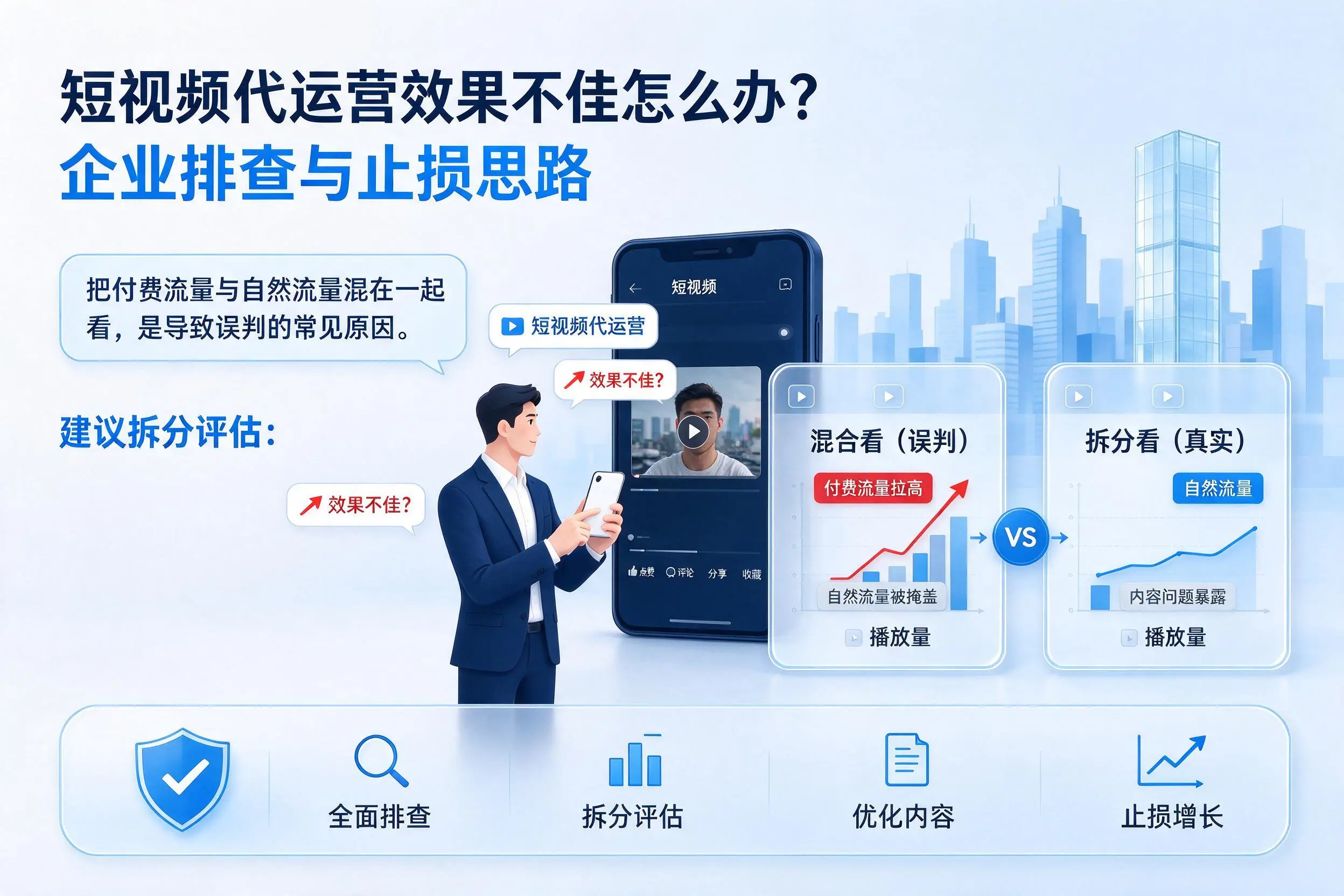 短视频代运营效果不佳怎么办？可克达拉企业排查与止损思路