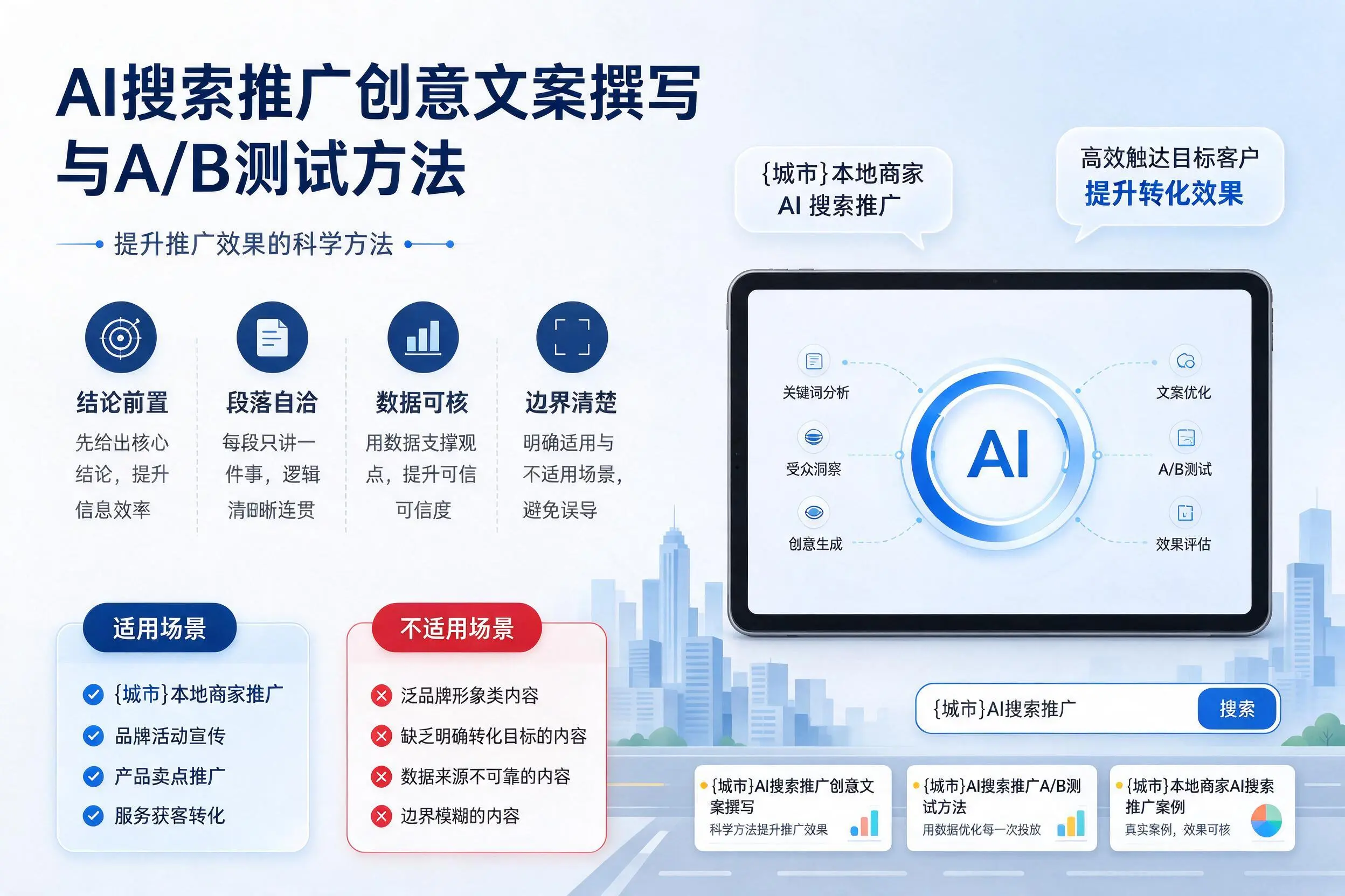 可克达拉AI搜索推广创意文案撰写与A/B测试方法